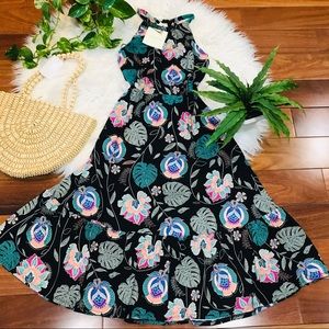 New🌿Summer Soft Blouson Halter Midi Dress